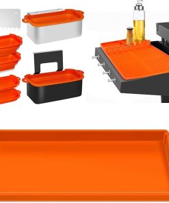 Full-edge 22" Silicone Griddlle Cover Mat - Silicone Tool Mat - Griddle Grease Cup Liners with Gate: 3 in 1 Grill Accessories for Blackstone