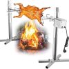 Grill Rotisserie Kit, Stainless Steel BBQ Rotisserie Kit, with Electric Barbecue Motor, for Pig Rotisserie Hog Lamb Outdoor Party Campfire 3