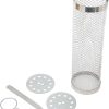 Barbecue Basket Cylinder Grill Basket Rolling Grilling Basket Portable Camping Barbecue BBQ Tools BBQ Grill Accessories with Hook Fork for Vegetables Fish (Stainless steel 2)