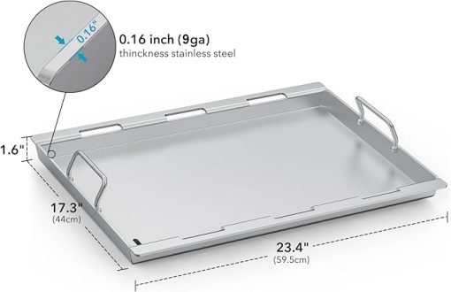 Stanbroil Full Size Griddle Insert for Weber Spirit 300, Spirit 400 Series Gas Grill, Flat Top Grill Griddle Insert for Weber Spirit 310 315 320 330 335 425 435, Stainless Steel - Image 2