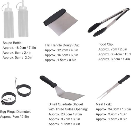 BBQ Grilling Accessories Set, 12Pcs Stainless Steel Accessories Kit, Barbecue Grilling Tool, BBQ Utensil Set for Outdoor Camping Backyard - Image 2