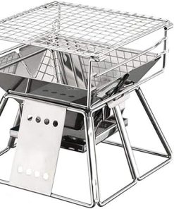 BBQ Grill Outdoor Portable Charcoal BBQ Grills Stainless Steel Folding Barbecue Grill Korean Indoor Outdoor Grill Rack Bbq Accessories