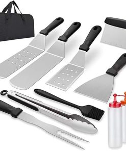 Griddle Accessories Kit, 30PCS Flat Top Grilling Tools Set ,Stainless Steel Grill BBQ Spatula Kit Cooking Utensils Set with Carry Bag for Men Women Outdoor Barbecue Camping 2