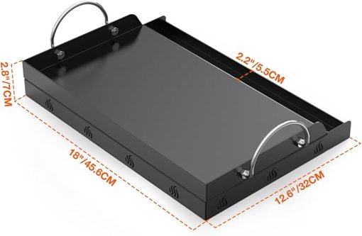 Onlyfire Universal BBQ Griddle with Handles for Most Grills, Ceramic Coated Non-stick Flat Top Griddle for Outdoor Cooking, 18"L x 12.6"W x 2.8"H " - Image 2