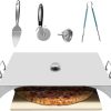 Stainless Steel Pizza Oven Kit Pizza Oven for Grill Outdoor Pizza Oven Cordierite Ceramic Pizza Stone Universal Grill Top Pizza Oven Pizza Baking Tool Kit for 12In Pizzas (Set of 6)| US STOCK