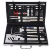 24pcs BBQ Accessories Stainless Steel Barbecue Tools with Grill Mats Aluminum Storage Box Outdoor Barbecue Grill Utensils Set for Camping Family Picnic Party Father's Day