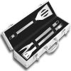 3 Piece Stainless Steel Barbecue Set with Storage Case for Men Dad Women BBQ Gift Set