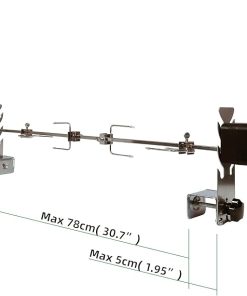 Rotisserie Kit Universal Replacement Quick Install Portable Spit Grill Outdoor Camping BBQ Three Heights Adjustable Length Cooking Tool Roaster Accessories Chicken Fork Heavy Duty Steel Motor (5078S) 2