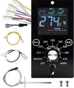 Digital Thermostat Controller Board Kit Fit for Z Grills Digital Pro Control Board Replacement Fit for Pit Boss Mahogany 150PPS Table Top Pellet Grill with LCD Read-Out and 120V RTD Temperature Sensor