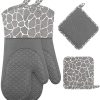 1 Pair Silicone Microwave Kitchen Gloves Cooking Grill Oven Mitts(D) 4