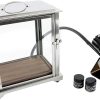 Crafthouse by Fortessa Professional Barware by Charles Joly, Smoking Box for Drinks and Food with Handheld Smoker and 4 oz. of Wood Chips, Stainless Steel and Glass, Clear/Black
