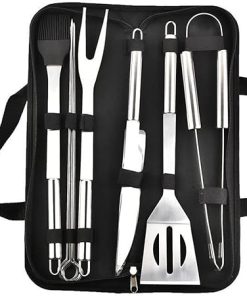 SEFAX BBQ Grill Tools Set with Case - 9PCS Stainless Steel Grilling Utensils with Portable Bag, Outdoor Barbecue Grilling Tool Kit for Camping Backyard