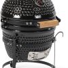 Ash & Ember 10" Kamado Grill Kit, 90 Sq In Cooking Space, Portable Grill with Built-In Thermometer, Airflow Vent, Heat Deflector, Charcoal Plate, Protective Cover, Sliding Ash Door, Ash Tool