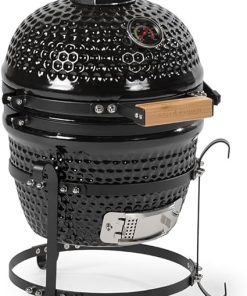 Ash & Ember 10" Kamado Grill Kit, 90 Sq In Cooking Space, Portable Grill with Built-In Thermometer, Airflow Vent, Heat Deflector, Charcoal Plate, Protective Cover, Sliding Ash Door, Ash Tool