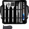 Grill Accessory Set 6-Piece Stainless Steel BBQ Tools Aluminum Case Outdoor Grill Utensils Barbecue Accessories Compact for Travel 3