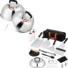 Mipcase 4sets BBQ Meat Hook Food Flipper Stainless Steel Grill Utensil Outdoor Cooking Tool 2pcs*4 3