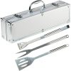 Premium Barbecue Utensils Stainless Steel Tools, 3Pcs Barbecue Accessories BBQ Grill Cooking Utensils Tools Set with Handy Case for Men and Women Outdoor Party Camping Ba 4