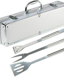 Premium Barbecue Utensils Stainless Steel Tools, 3Pcs Barbecue Accessories BBQ Grill Cooking Utensils Tools Set with Handy Case for Men and Women Outdoor Party Camping Ba
