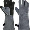BBQ Grill Gloves Heat Resistant Cooking Baking Barbecue Gloves Oven Mitts Welding Gloves with Long Sleeve