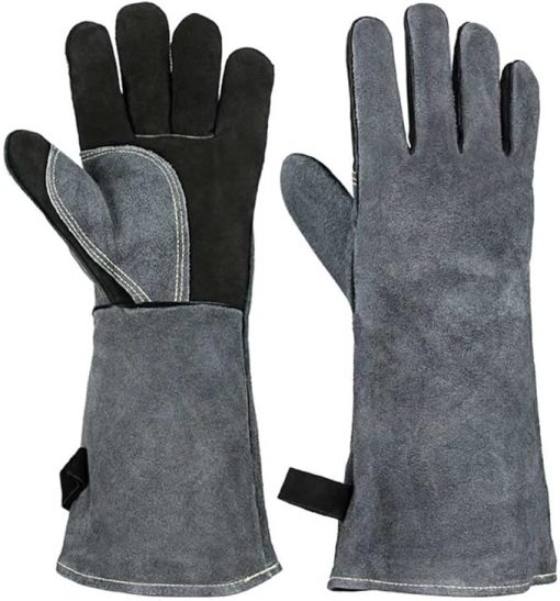 BBQ Grill Gloves Heat Resistant Cooking Baking Barbecue Gloves Oven Mitts Welding Gloves with Long Sleeve