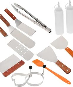 BESPORTBLE Grill Utensils Set 12pc BBQ Tools Kit Spatula Tongs Fork Brush Grill Grate Ideal for Outdoor Cooking Camping Picnic