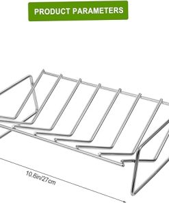 Grill for Charcoal Racks Barbecue Accessories Outdoor Stackable Rib Rack Grate Mesh Portable Barbecue Rack Barbecue Tool Silver Stainless Steel Wire 2