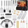 Fork Shovel Clip BBQ Accessories Cloth Bag Stainless Steel Baking Set 3