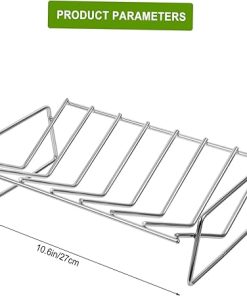 SUPVOX Barbecue Rib Rack Grill Tool Outdoor Grill Rack Barbecue Accessories Camping Rib Rack 2