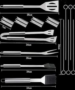 BBQ Grill Tool Set, 20pcs Stainless Steel BBQ Accessories +1 Barbecue Gloves in Carrying Bag, Heavy Duty Barbecue Grilling Accessories Utensils Kit with Barbecue Tong 2