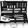 18pc Griddle Accessories Kit Flat Top Grill Tools BBQ Set Dome Press Spatulas 4