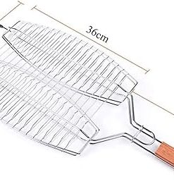 Barbecue mesh Clip,Grilled Fish Clip Stainless Steel Thick Large Barbecue Tool Barbecue Accessories 2