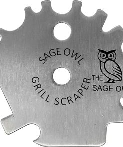 Sage Owl Bristle-Free BBQ Grill Scraper with Anodized Aluminum Handle Combo – Brass, Stainless Steel Grill Cleaners for Outdoor, Porcelain, Charcoal Grills – Barbecue Grilling Gifts for Men 2