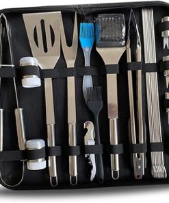 VOSAREA 1 Set Barbecue Tool with Food Clips Brushes and Clamps for Outdoor Grilling Includes Storage Bag Essential Accessories for Home and Gifting