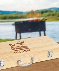 Custom Engraved The Grill Father BBQ Set – 11-Piece Stainless Steel Grilling Tools for Outdoor Camping, Backyard, and Travel – Ideal for The Ultimate Grill Master Dad 2