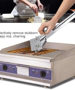 Grill Scrapers, Heavy Duty Casting Aluminum Commercial Griddle Scraper with 5 Blades and Small Slant Edge Grill Scraper 2
