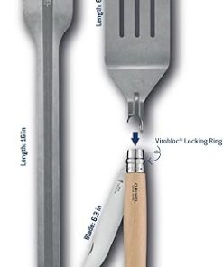 Opinel Grilling Set – Outdoor 3 Piece Grill Utensils, No. 12B Folding Knife, Tongs, Spatula+ Tool, Stainless Steel, Made in France 2