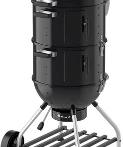 Rösle 3 in 1, convertible, Multi Grill, Barbecue, Smoker, Tailgater, camping grill, wood chip, water steamer., Black, 34.65 x 22.44 x 22.05 inches, (25009)