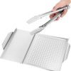 Grill Tongs BBQ Tongs Stainless Steel Barbecue Tongs Outdoor Cooking Utensils Household Anti-scalding Tongs Grill Tongs for BBQ(Shell Clip) 4