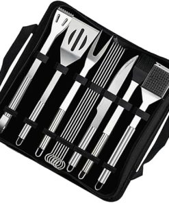 Barbecue Tools Kit 12pcs Barbecue Tools Set with Steel Brush Fork Knife and More in Storage Bag