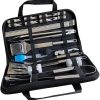 POLIGO 22 PCS BBQ Grill Accessories Set in Aluminum Case Bundle with 2 Different Types Safe Grill Brush and Scraper for All Barbecue Grills – Ideal Birthday Christmas BBQ Set Gifts for Men Dad 4