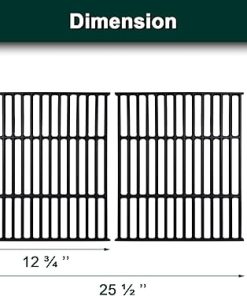 Grill Replacement Parts for Broil King 9865-54 Grill Grates Signet 20 70 90 Broil Mate 1161-54 1551-54 1551-64 1553-64 1651-54 Huntington 6962-64C Grill Parts Cast Iron Cooking Grates Grid 2 Pcs 2