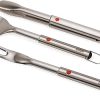 Joseph Joseph GrillOut 3-piece Stainless Steel BBQ Utensil Set, Turner, Tongs & Fork, Retractable for compact storage, Easy-clean