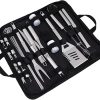 Full Set Grill Tools 28 Piece Barbecue Tool Set with Clamp Fork Shovel Brush Thermometer Easy to Use and Store 3