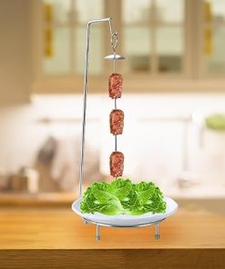 Kebab Stand Grilling Skewer BBQ Accessories Barbecue Grill Stand BBQ Skewer Rack for Outdoor Cooking Tool BBQ, White 2