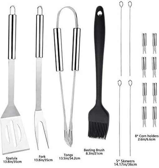 Barbecue Tool Set 16pcs Grilling Accessories Kit for Men Women Stainless Steel Heavy Duty BBQ Tools Grill Utensils Set with Storage Bag for Backyard Outdoor Camping Backy - Image 2