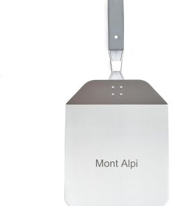 Mont Alpi MAPK Universal Outdoor Grill Pizza Making Converter Kit – Pizza Stone Rest with Handles, 15″ Pizza Stone, Stainless Steel Fold up Pizza Peel and Chicago Style Pizza Rocker Cutter Knife 2