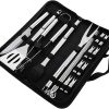 GALPADA 12pc BBQ Tool Set Grilling Utensils Kit Stainless Steel BBQ Grill Set for Outdoor Camping Party 4