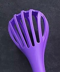 TEMKIN Tongs Solid Color Plastic Kitchen Whisk Dual-Use Manual Egg Whisk Food Tongs for Baking Kitchen Cooking Tools Accessories Tongs 2