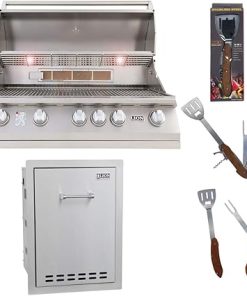 Lion Premium Grills 40-Inch Liquid Propane Grill L90000 and Multi-Functional Drawer with 5 in 1 BBQ Tool Set Package Deal