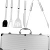 VOSAREA 1 Set Stainless Steel Grill Tool BBQ Accessories with Storage Box for Outdoor Cooking Camping and Picnics Durable and Lightweight Grill Supplies